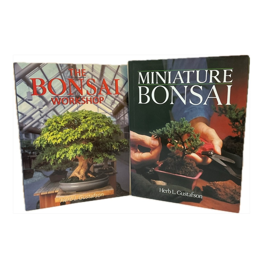 🍎 Set of 2 Bonsai Books by Herb L. Gustafson Hardcover and Softcover 1990’s